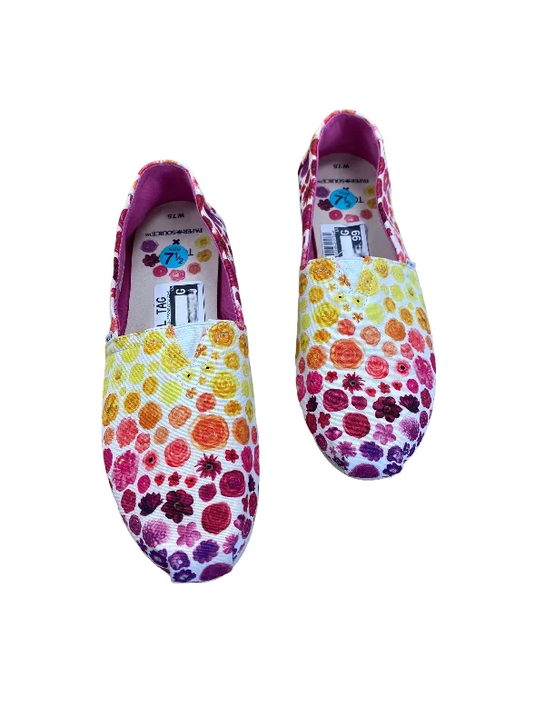 Flats for relaxed night dinners -Shoes Flats By Toms In Floral Print, Size: 7.5