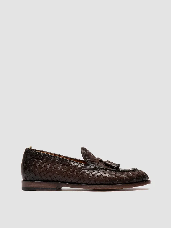 Trendy loafers for spring hikes-OPERA 004 - Brown Leather Tassel Loafers