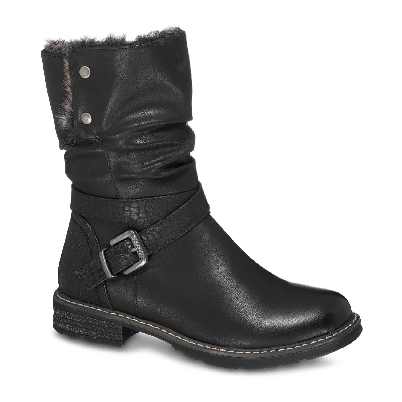 Stylish boots for young professionals -Bailey Black Fur Boots