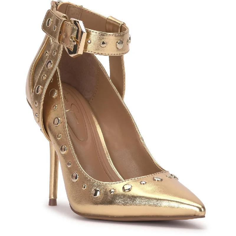 High heels with gel inserts comfort -Jessica Simpson Womens Hinjosa Faux Leather Studded Pumps