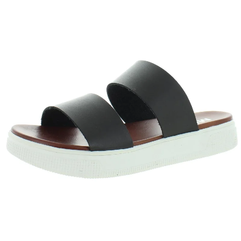 Lightweight sandals for hot fun-Mia Womens Two Tone Slides Flat Sandals