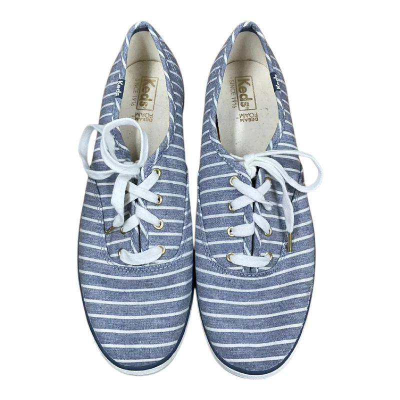 Flats with reflective comfort -Shoes Flats By Keds In Blue & White, Size: 9