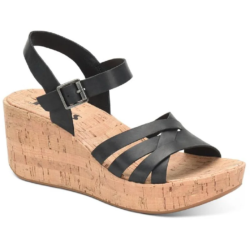 Lightweight sandals for hot trends-KORKS Womens Jenneve Leather Cork Wedge Sandals