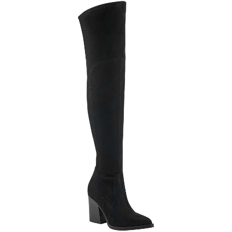 Boots for weekend getaways -Marc Fisher Womens Meyana Faux Suede Pointed Toe Over-The-Knee Boots