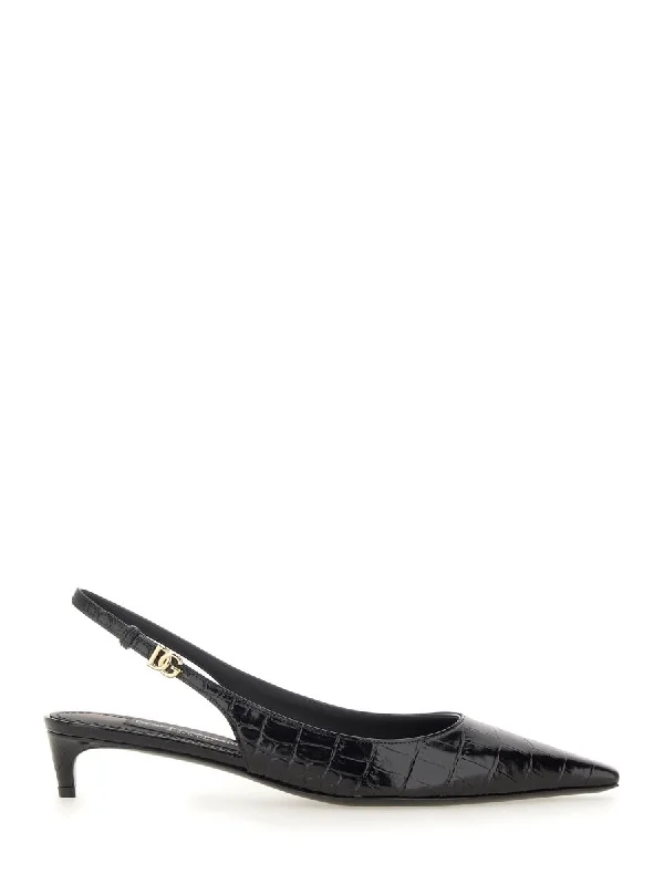 High heels with vivid fabric overlays -DOLCE & GABBANA Chic Slingback Pumps for Women