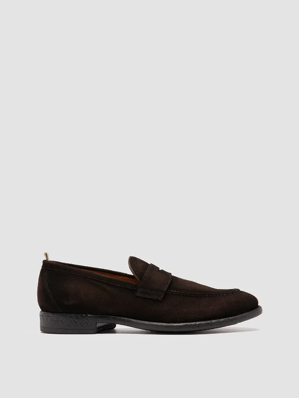 Affordable loafers for hot trips-EMORY 024 - Brown Suede Loafers