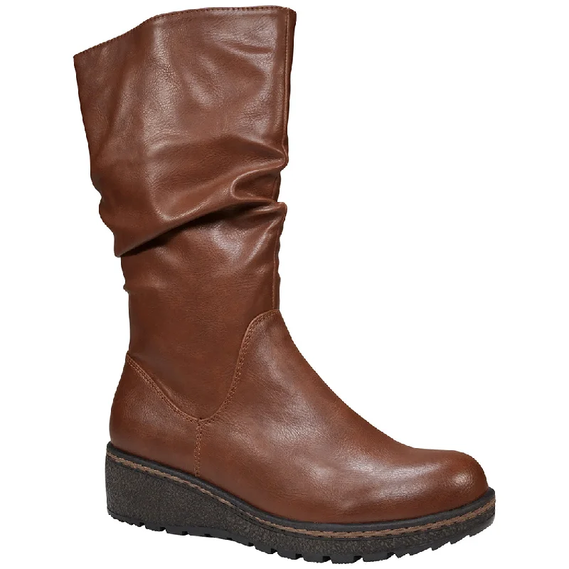 Classic boots for preppy style -Dange Cognac Wedge Boot