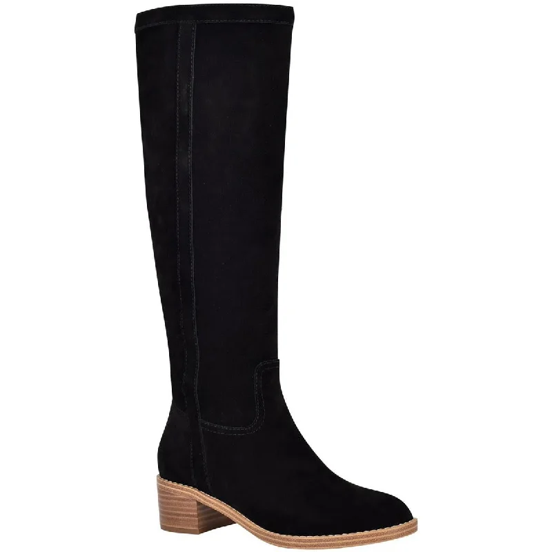 Boots for casual outings -Nine West Womens Caely Suede Block Heel Knee-High Boots