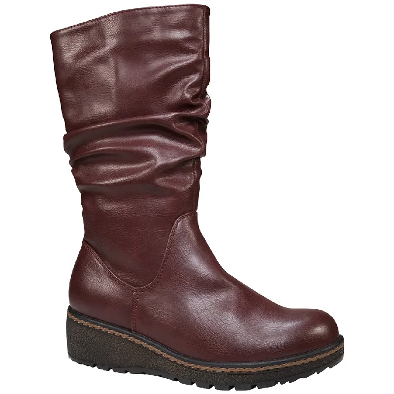 Affordable boots for families -Dange Burgundy Wedge Boot