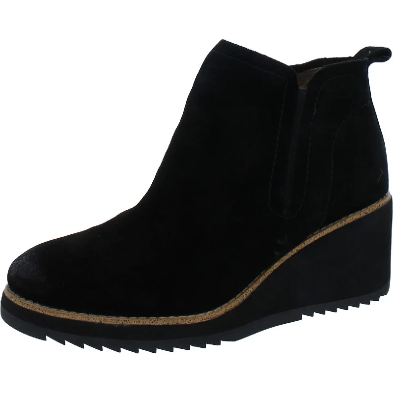 Boots with tough leather -Sofft Womens Emeree Leather Ankle Wedge Boots