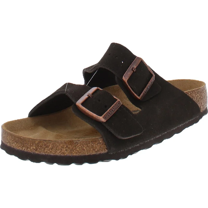 Non-slip sandals for wet rocks-Birkenstock Womens Arizona Bs Leather Slides Flatform Sandals