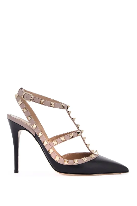 High heels for long night scenes -VALENTINO GARAVANI Rockstud Slingback Pumps with Adjustable Ankle Strap