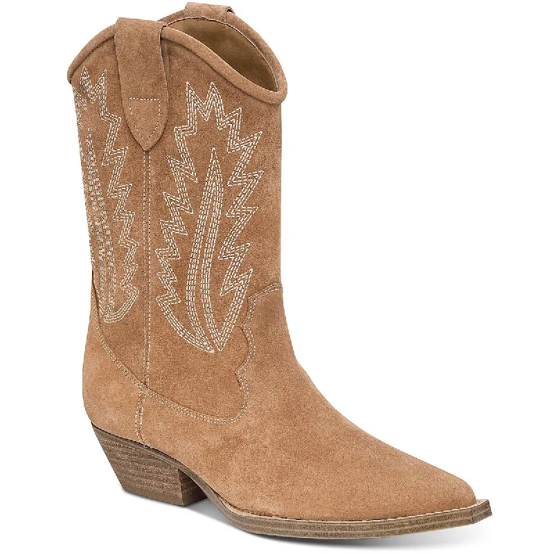 Boots for outdoor adventures -Marc Fisher LTD Womens Natara Leather Mid-Calf Cowboy, Western Boots