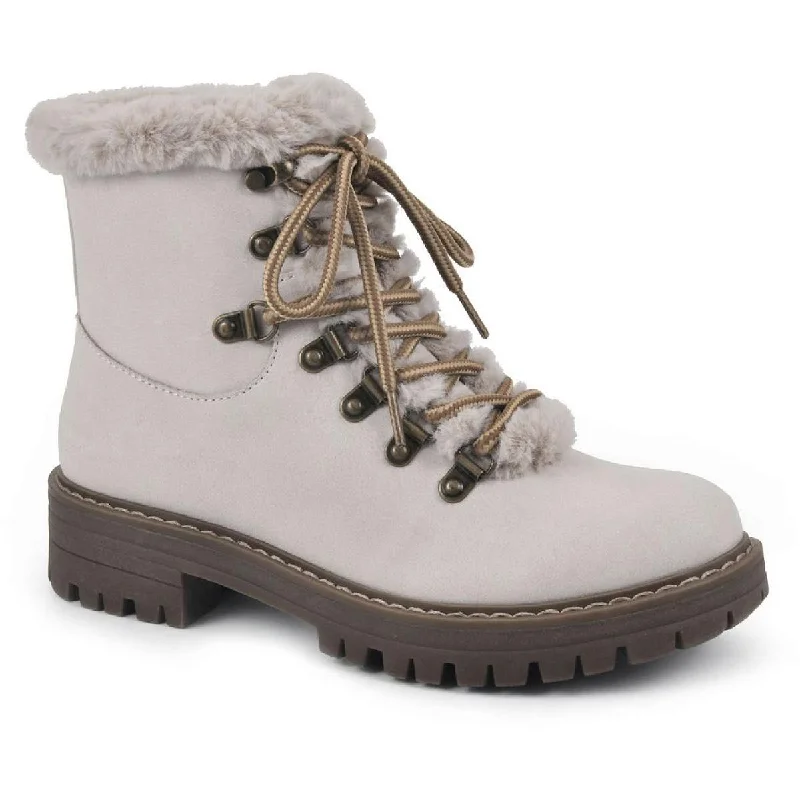 Boots with steady support -Cliffs by White Mountain Womens Hearten Faux Fur Zipper Combat & Lace-up Boots