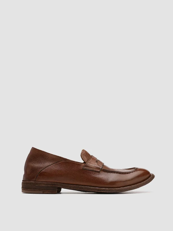 Trendy loafers for winter walks-LEXIKON 516 - Brown Leather Loafers