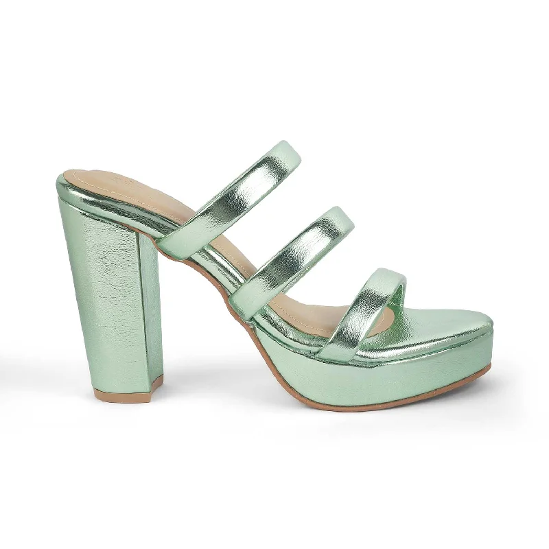 Cushioned sandals for tired feet-Tresmode Roxy Green Women's Dress Block Heel Sandals