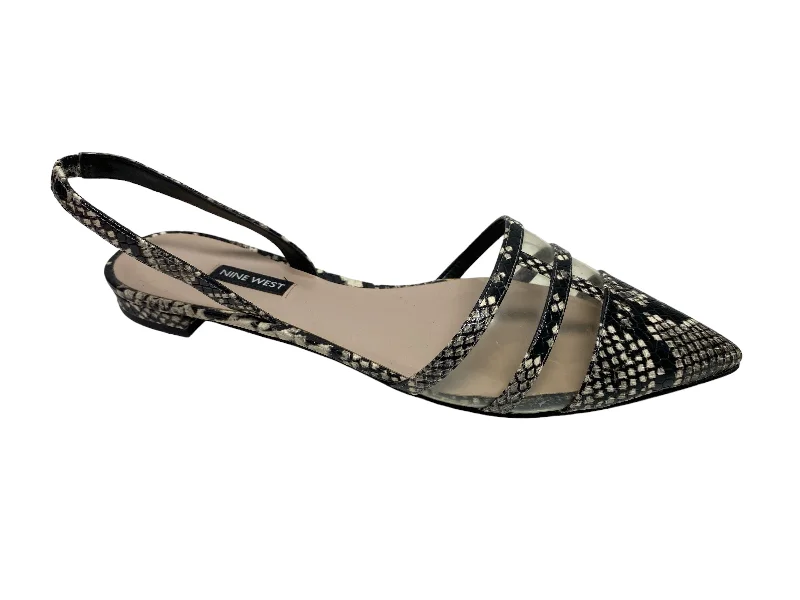 Flats for casual travel days -Snakeskin Print Shoes Flats Nine West, Size 10