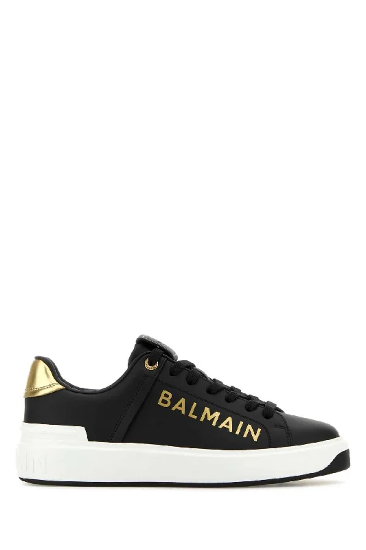 Athletic shoes with tough mesh -BALMAIN Chic Leather Sneakers for Women