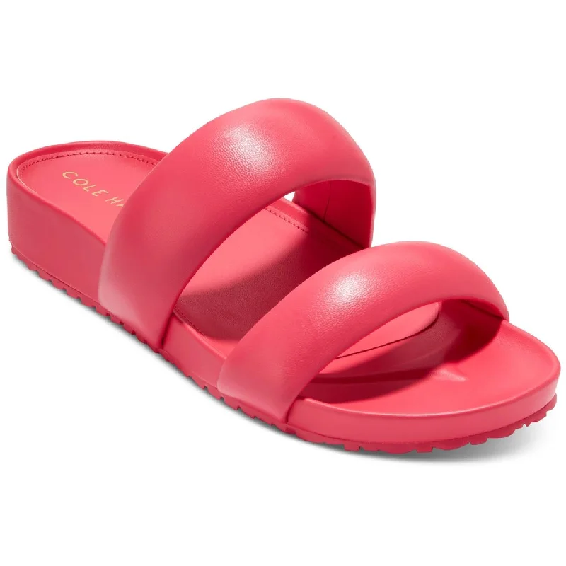 Cushioned sandals for soft nights-Cole Haan Womens MOJAVE Patent Leather Open Toe Slide Sandals