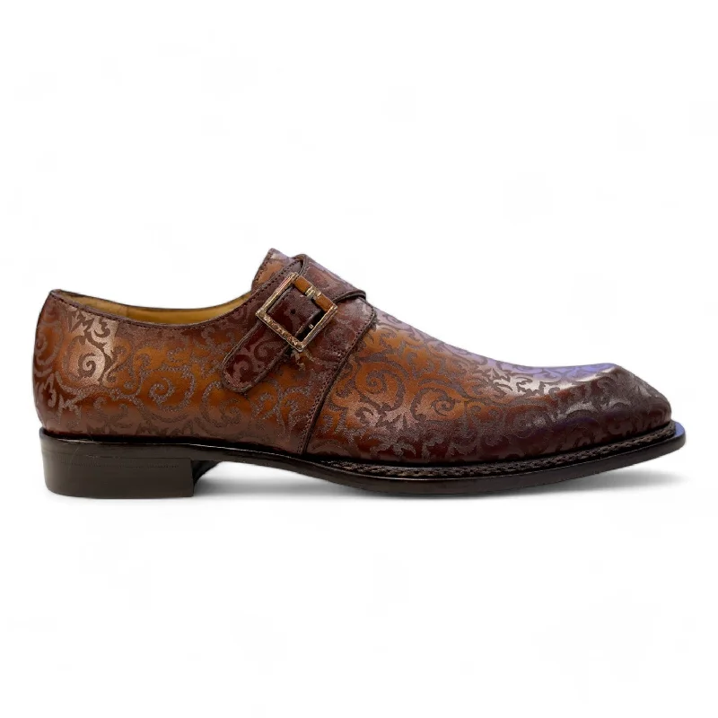 Premium loafers for classy trips-Ambrogio by Mezlan Men's Shoes Calf-Skin Leather Single Monk-Strap Loafers (AMZ1018)