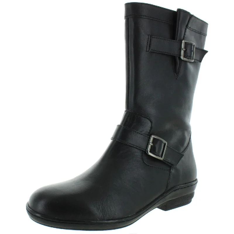 Boots for busy professionals -David Tate Womens Dorothy Leather Mid Calf Motorcycle Boots