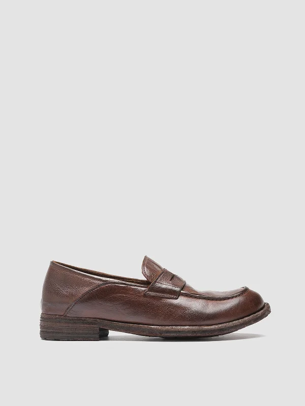 Soft loafers for summer trips-LEXIKON 140 - Brown Leather Penny Loafers