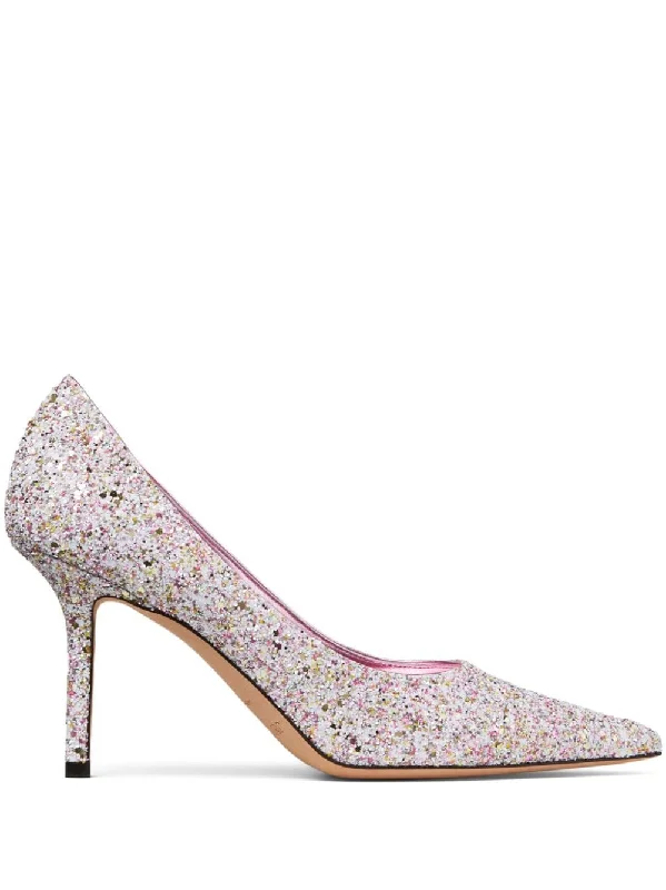 High heels for long night strolls -JIMMY CHOO Love 85 Glittered Leather Pumps