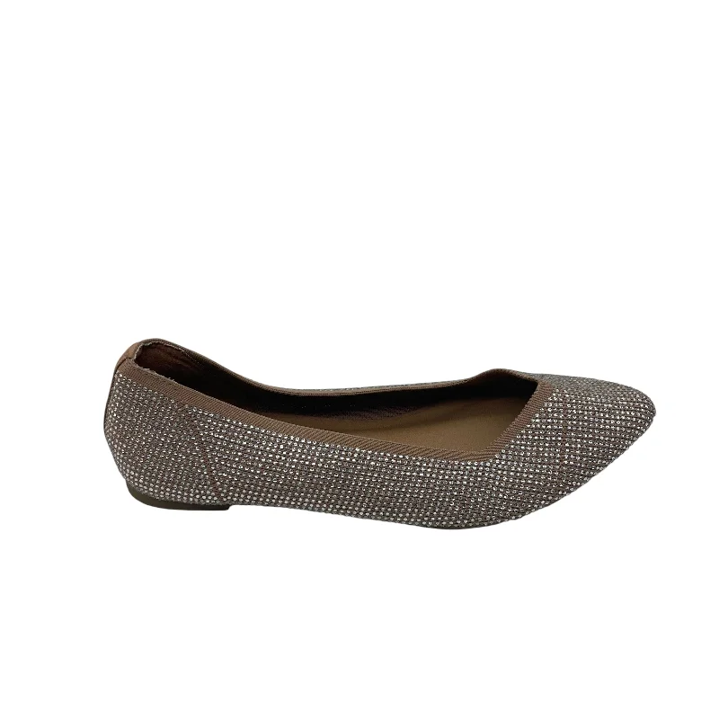 Flats with bold overlays -SILVER & TAN SHOES FLATS by TORRID Size:10