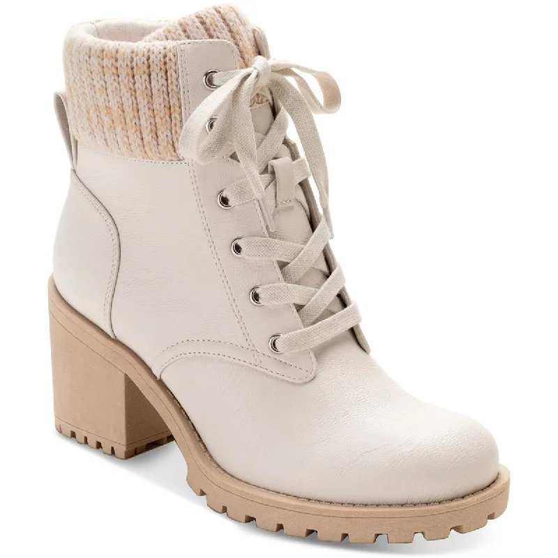 Boots for rainy evenings -Sun + Stone Womens Romina Knit Combat & Lace-up Boots