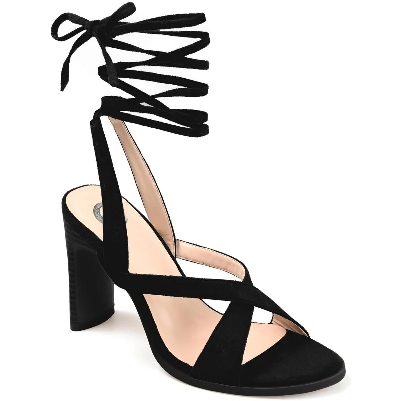 High heels with woven fabric details -Journee Collection Womens Adalee Dressy Pumps Strappy Sandals