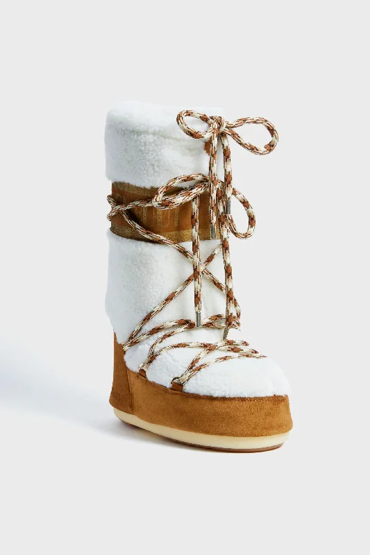 Boots for rainy hikes -Whisky Off White Icon Shearling Boots