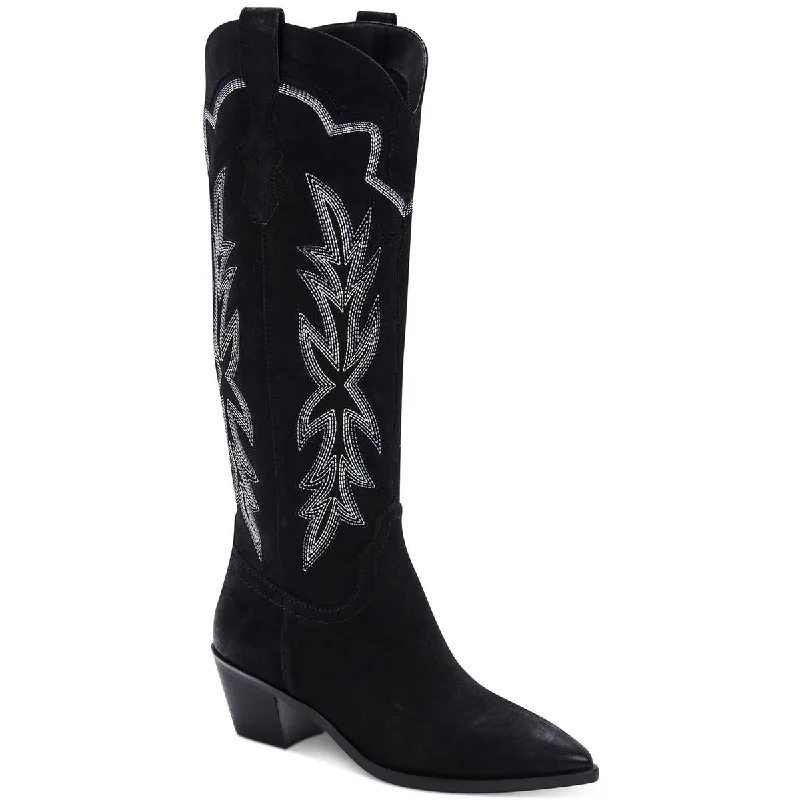 Boots with soft soles -Dolce Vita Womens Shiren Embroidered Tall Cowboy, Western Boots