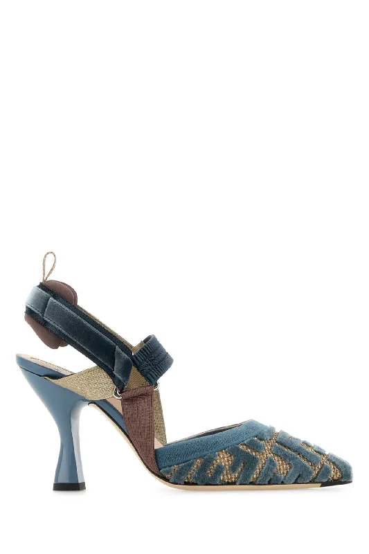 High heels with ornate outsole patterns -FENDI Elevated Mini Pumps with 8.5 cm Heel Height