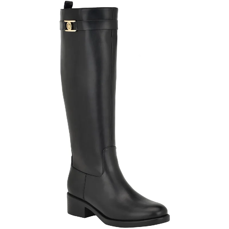 Luxury boots for milestones -Tommy Hilfiger Womens Iviann Faux Leather Tall Knee-High Boots