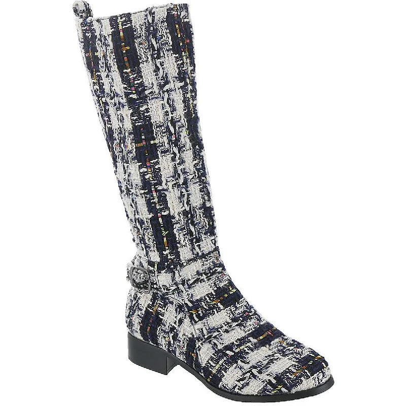 Boots with wet weather traction -Masseys Womens Tabitha Plaid Manmade Knee-High Boots