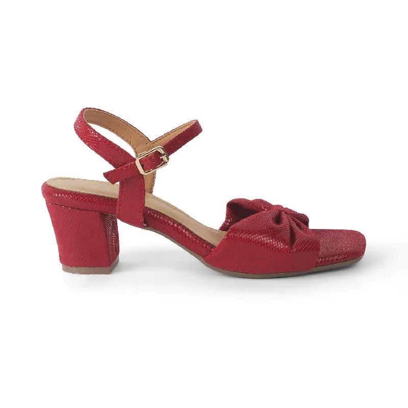 Trendy sandals for summer fun-Tresmode Trenton Red Women's Dress Block Heel Sandals