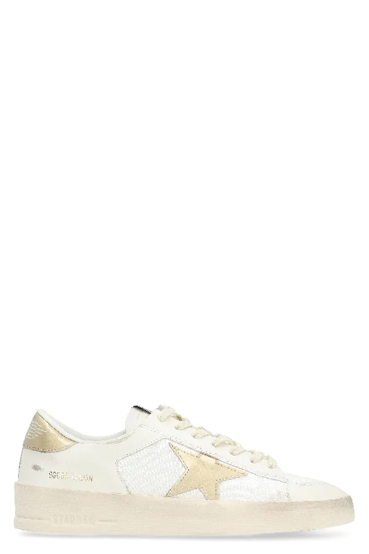 Athletic shoes with vivid hues -GOLDEN GOOSE Stardan Leather and Fabric Low-Top Sneakers for Women