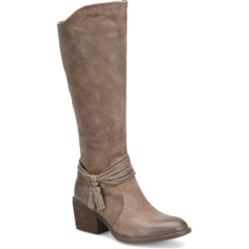 Designer boots for flair -Born Womens Quinn Suede Tall Knee-High Boots