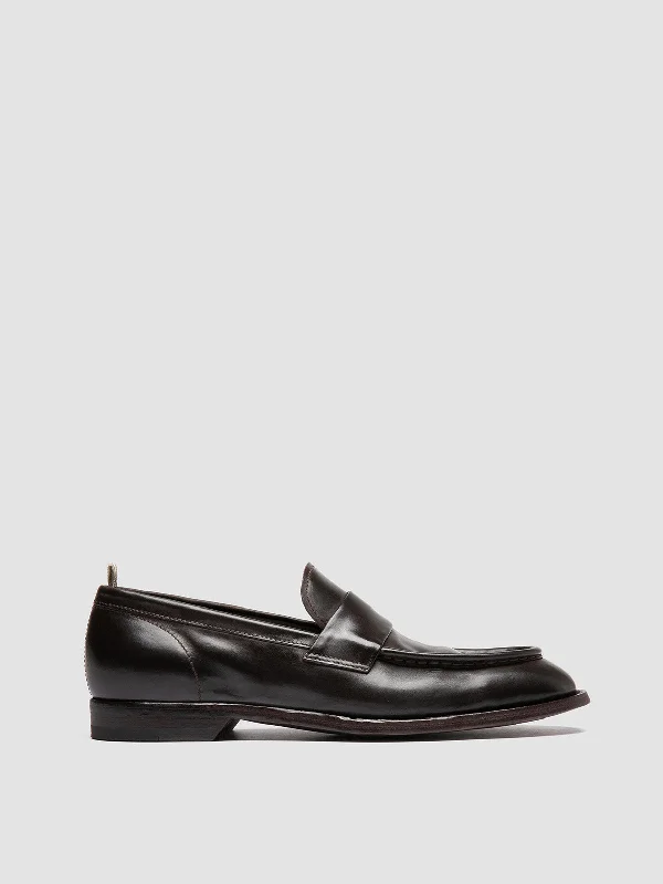 Premium loafers for office trips-SOUND 001 - Brown Leather Penny Loafers