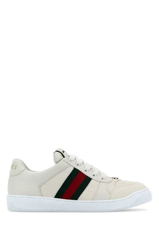 Athletic shoes with waterproof coating -GUCCI Leather Screener Sneaker for Women