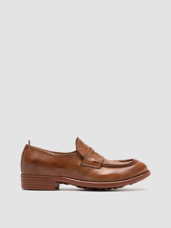 Trendy loafers for spring hikes-CALIXTE 020 - Brown Leather Loafers