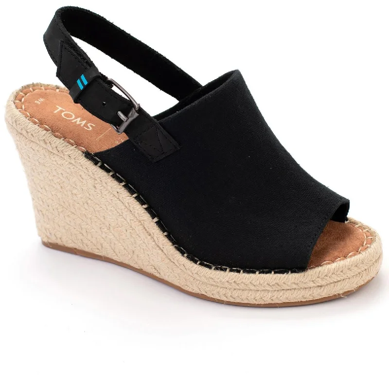 Waterproof sandals for splashy fun-Toms Womens Monica Open Toe Espadrilles Wedge Sandals