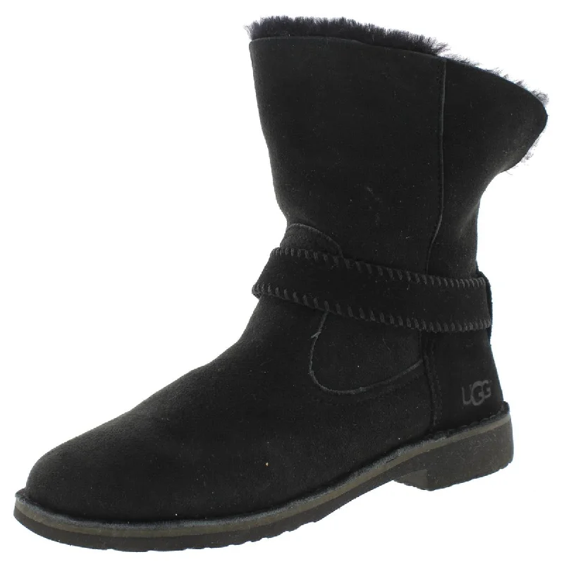 Boots for walking long distances -Ugg Womens Cedric Suede Faux Fur Lined Casual Boots