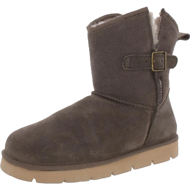 Boots with padded insoles -Super Lamb Womens Argali Buckle Suede Cold Weather Shearling Boots