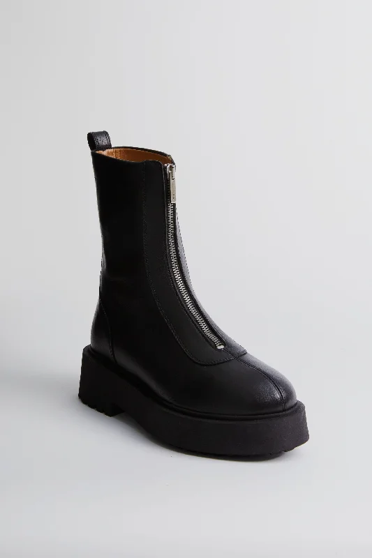 Boots with funky accents -Black Leather Alma Boots