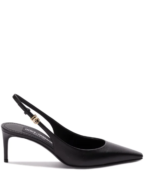 High heels for women with heel ease -DOLCE & GABBANA Elegant Slingback Pumps with Logo