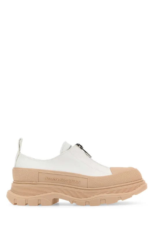 Women’s athletic shoes with heel support -ALEXANDER MCQUEEN Two-tone Canvas Tread Slick Sneakers for Women