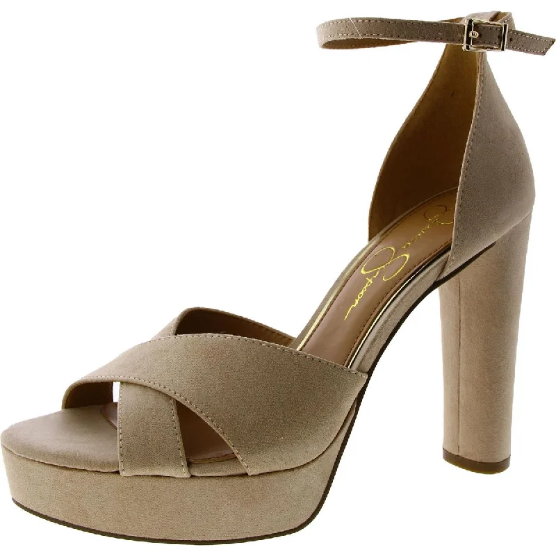 High heels for modern minimalist wardrobes -Jessica Simpson Womens Irbella Microsuede Pumps Ankle Strap