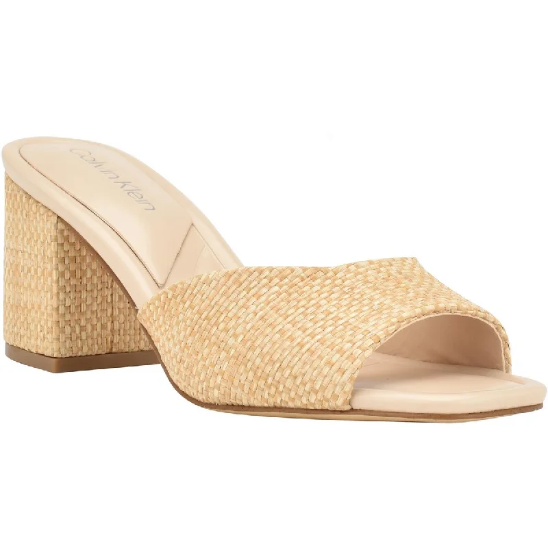 Cushioned sandals for comfy feet-Calvin Klein Womens Toven 3 Woven  Mule Sandals