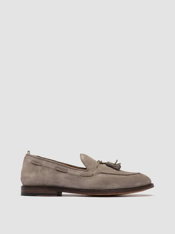 Best loafers for foot comfort-OPERA 002 - Taupe Suede Tassel Loafers